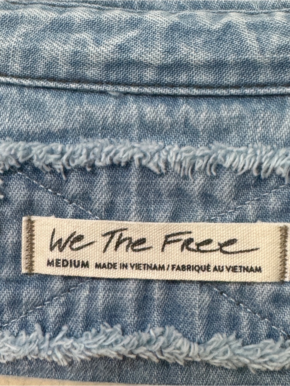 We The Free - Free People Light Blue Denim Tunic Shirt Dress Sz L NWOT - Picture 4 of 9